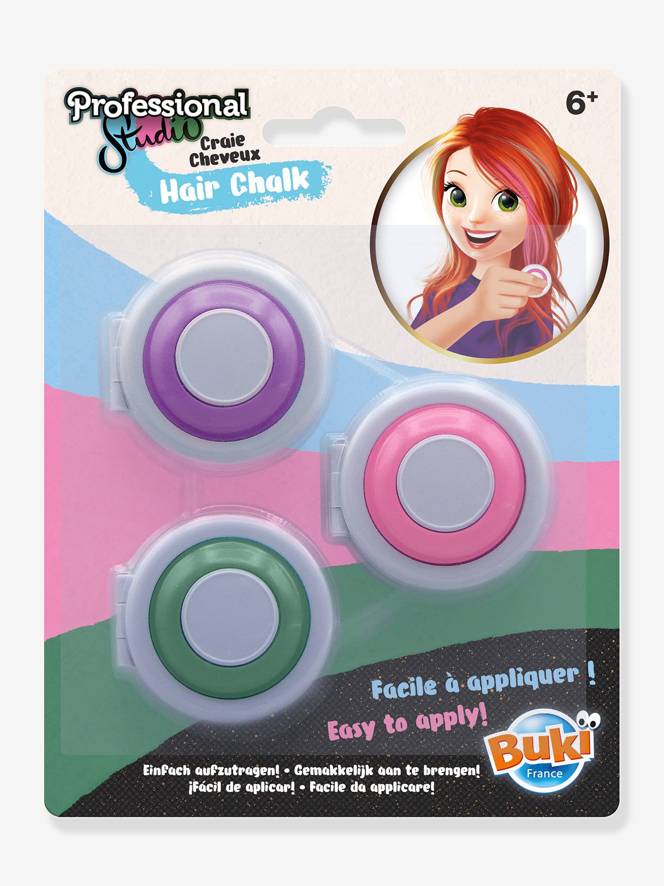 Craies pour cheveux multicolore