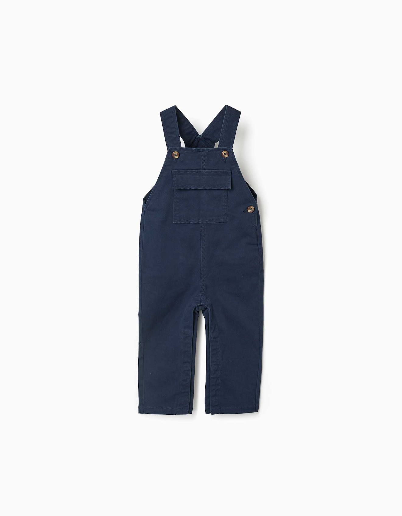 Salopette En Serg Avec Poche Rabat Bleu Fonc 30$