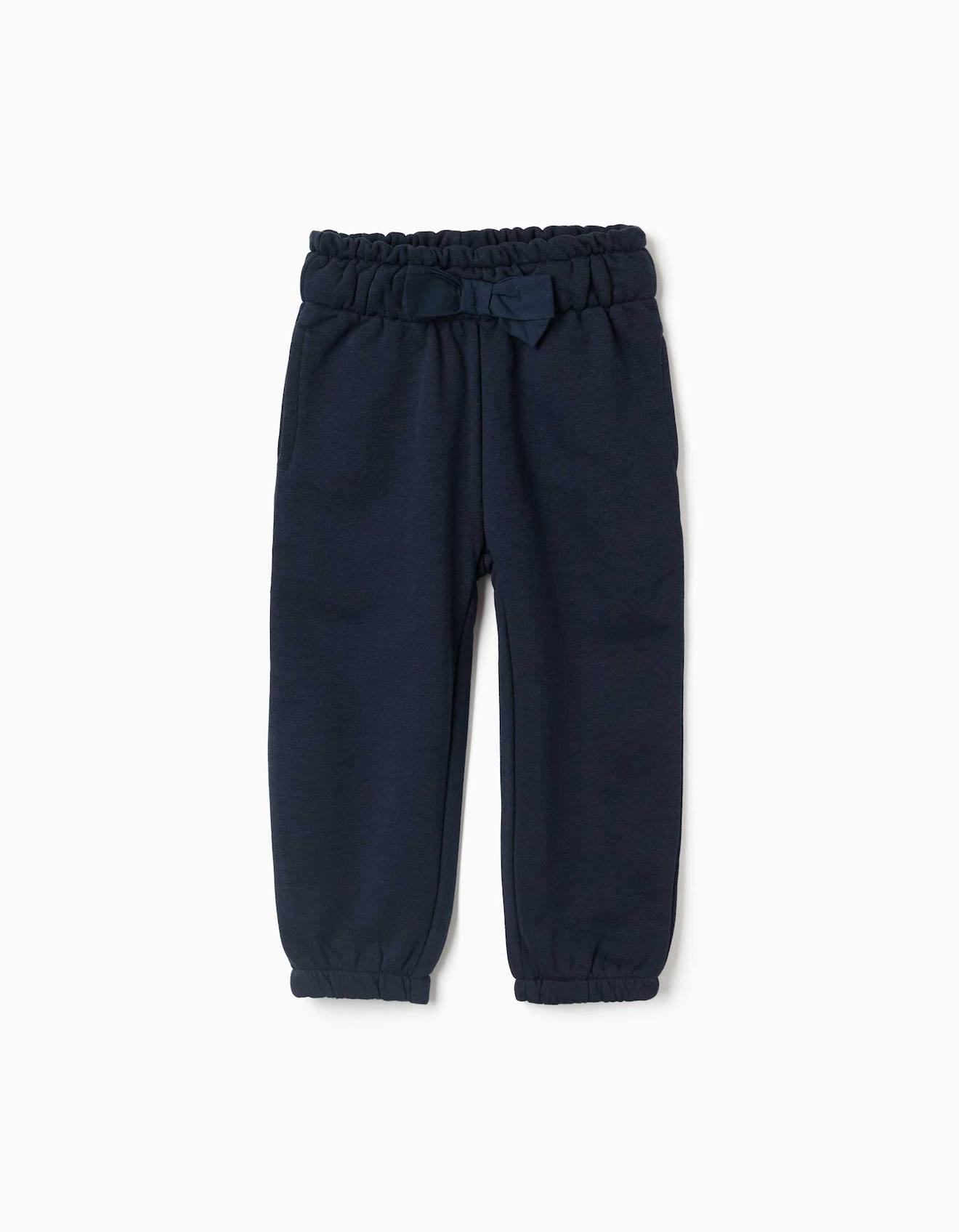 Pantalon Paperbag En Molleton Avec Nud Dcoratif Bleu Fonc 19$