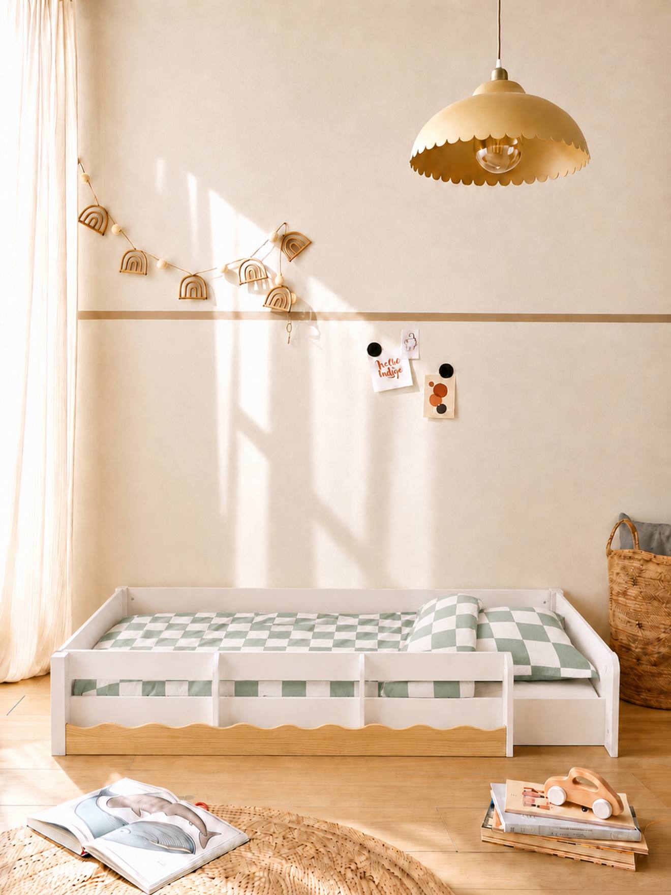 Lit enfant évolutif avec rangements WAVY 90x190cm blanc Lit enfant évolutif avec rangements WAVY 90x190cm blanc