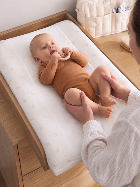Vertbaudet - Matelas à langer en gaze de coton écru