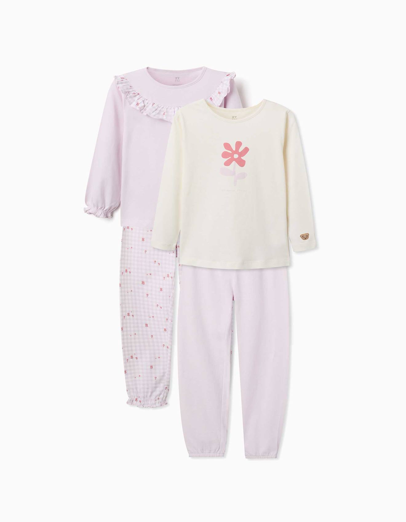 Lot De 2 Pyjamas Longs En Coton Avec Imprims Floraux Multicolore 33$
