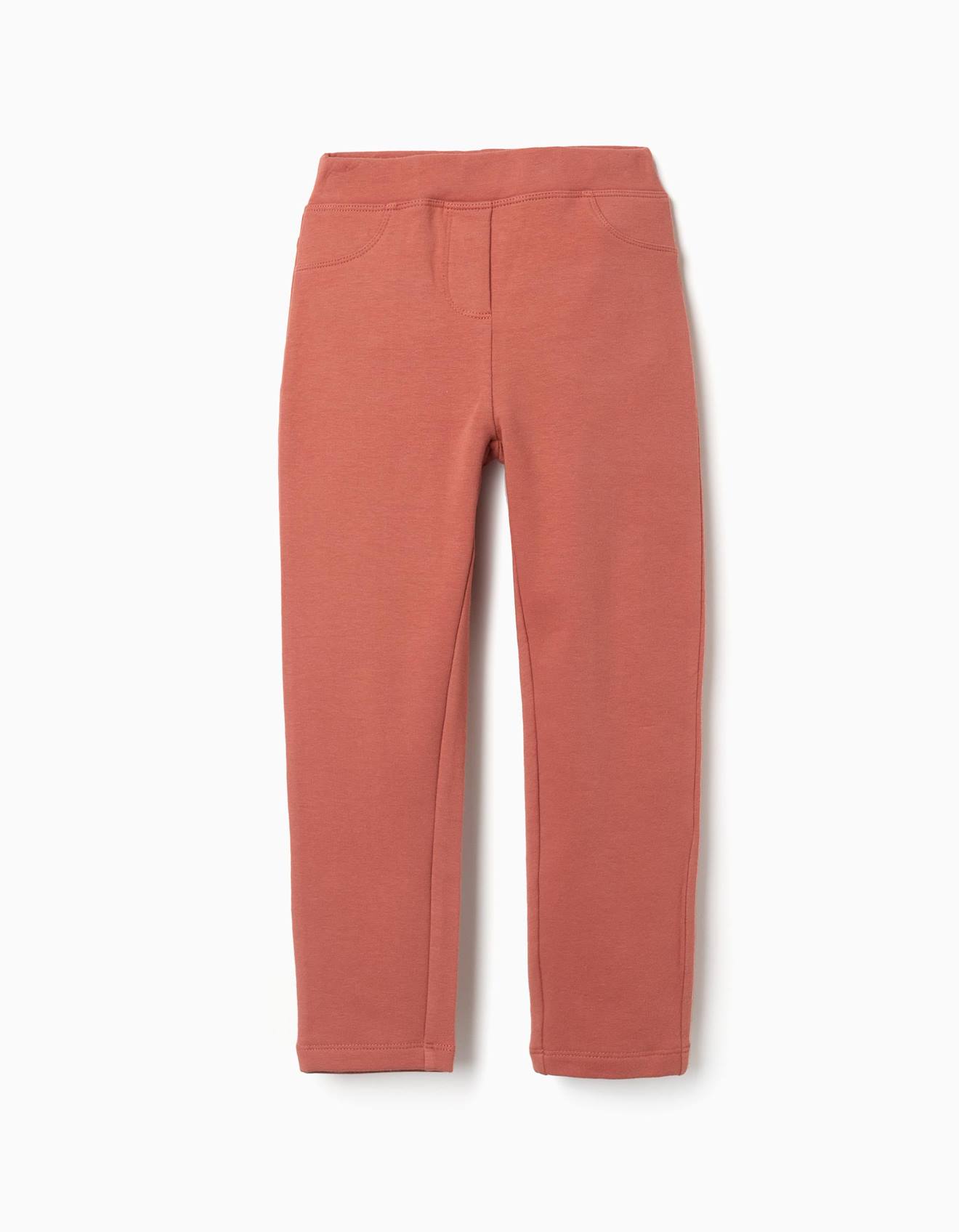 Jeggings À Coupe Skinny En Coton Peigné Marron