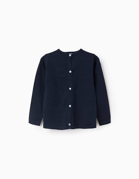 Fille-Pull, gilet, sweat-Gilet-Gilet en maille à col rond