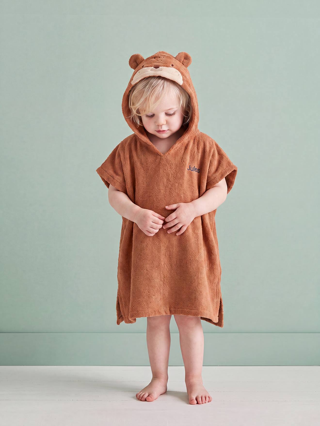 Poncho bébé en éponge hérisson rouille Poncho bébé en éponge hérisson rouille