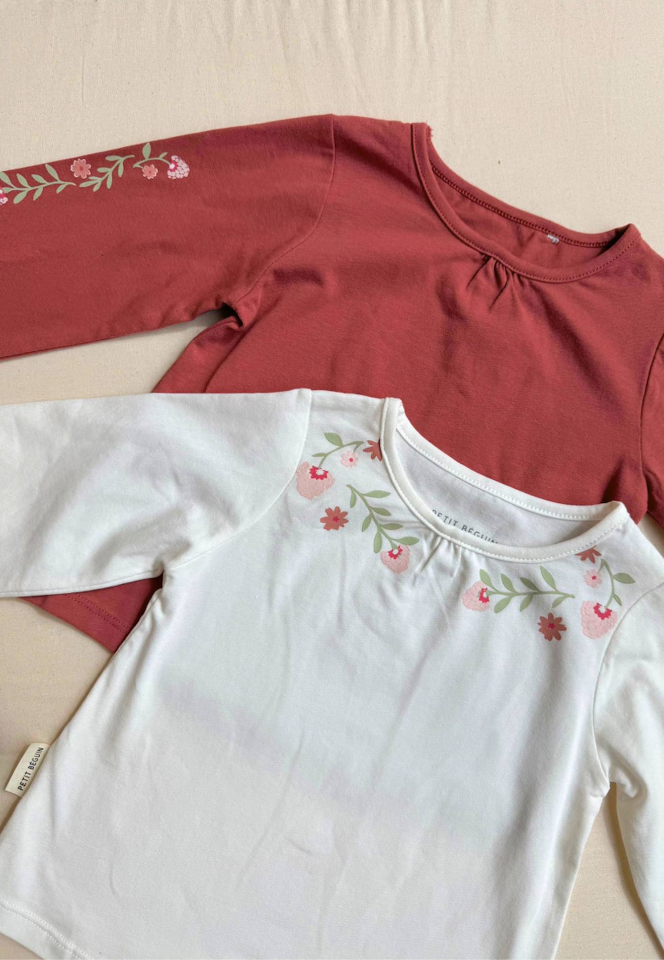 Lot De 2 T-shirts Enfant Manches Longues Harmony Rose 18 €