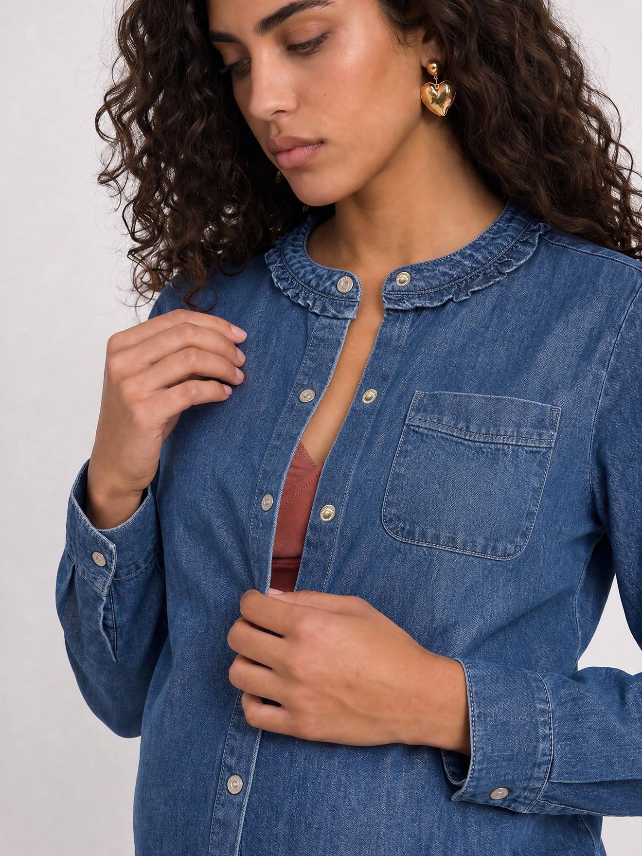 Chemise grossesse et allaitement bleu moyen