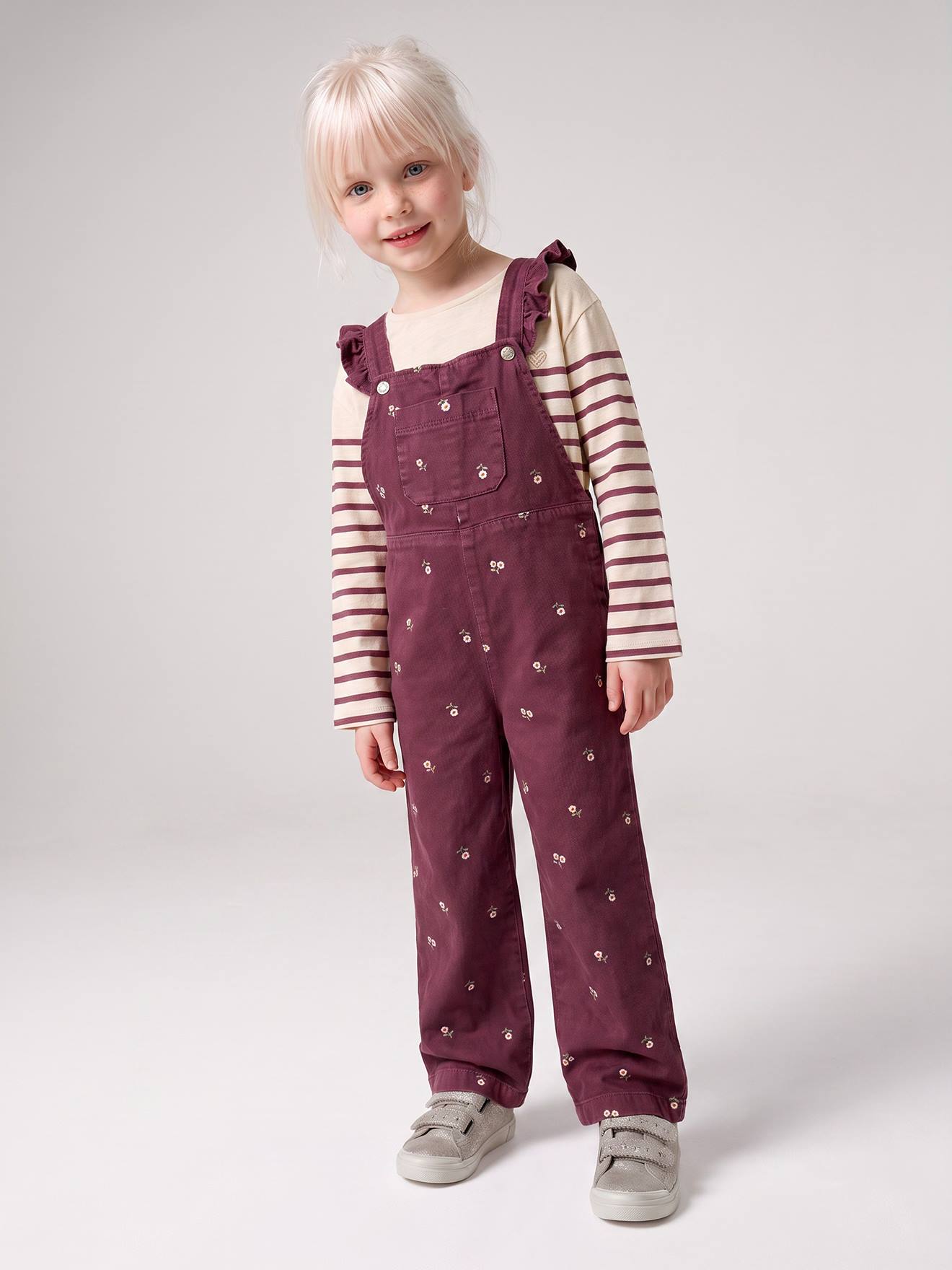 Salopette fille prune