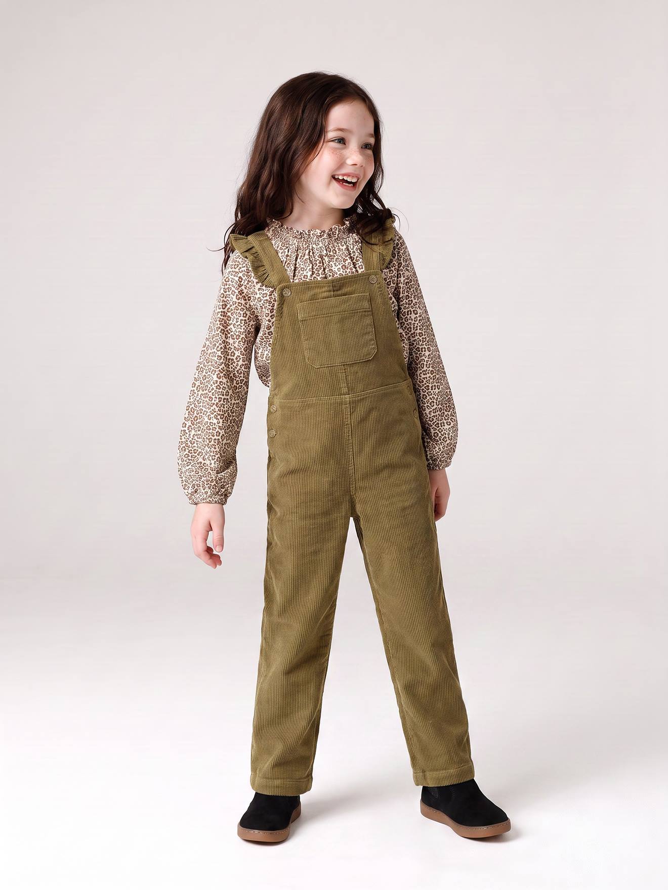 Salopette fille olive