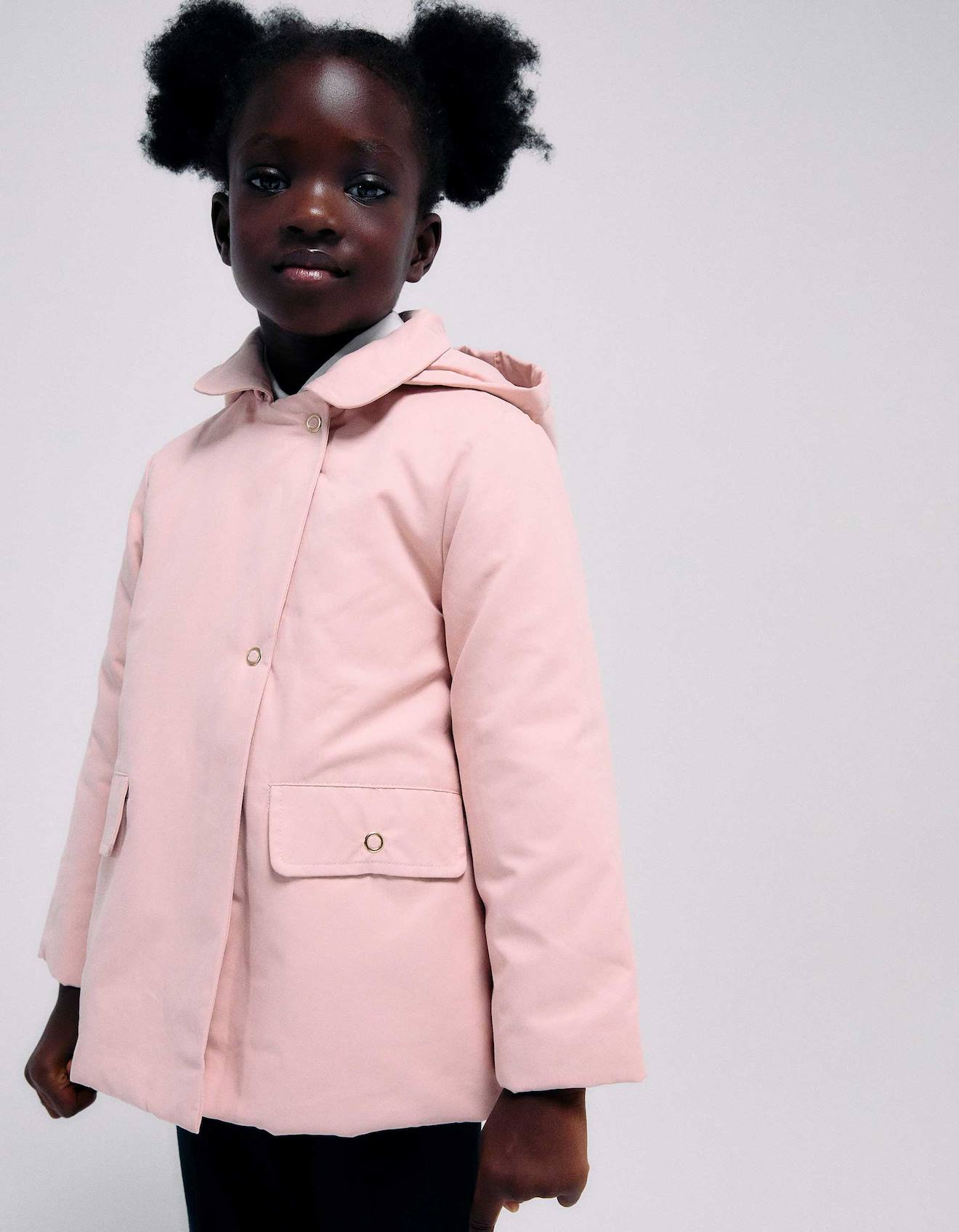Parka Rembourrée Avec Capuche Amovible Et Poches Rose Clair Parka Rembourrée Avec Capuche Amovible Et Poches Rose Clair