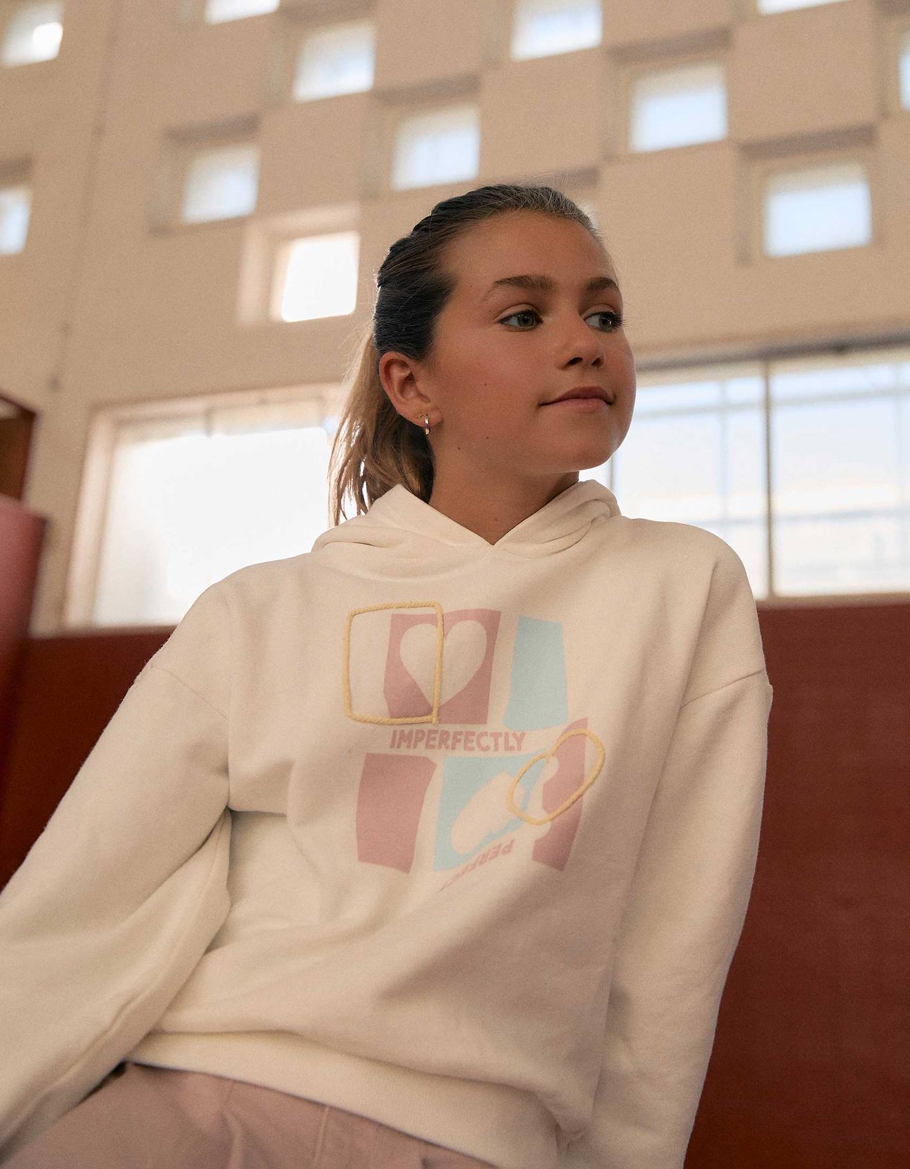Sweat En Coton Capuche Avec Imprim Cur Blanc 26$