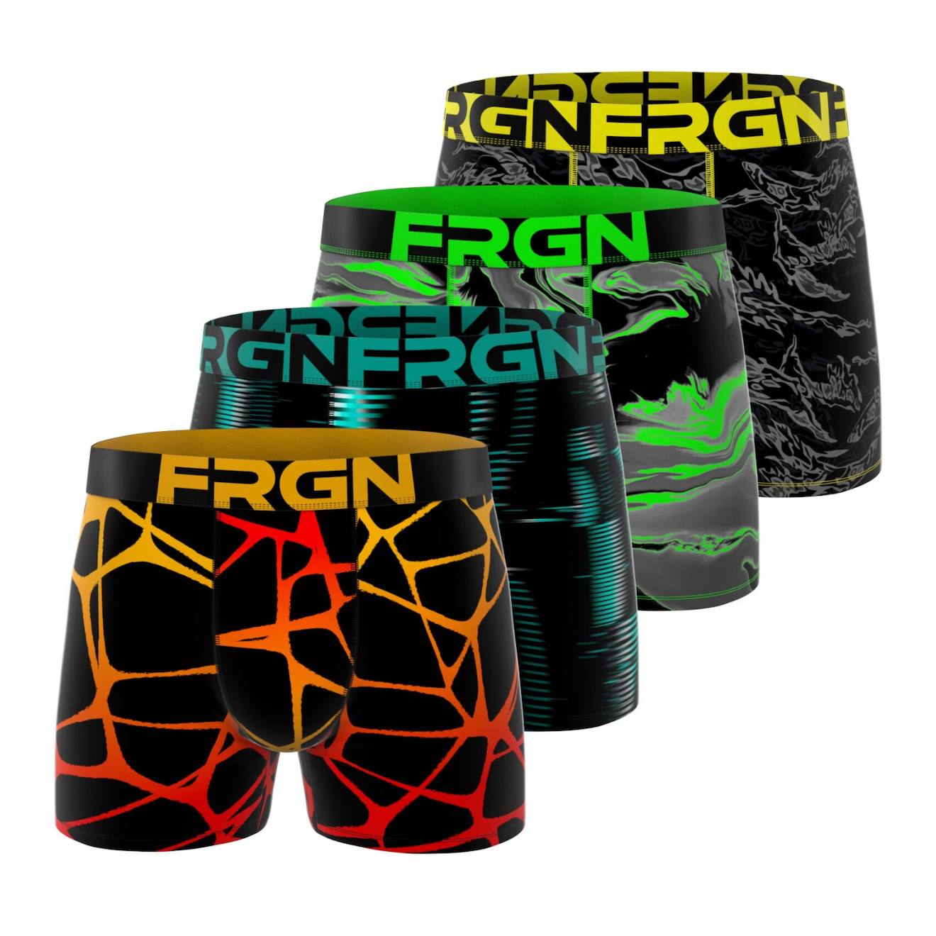 Lot De 4 Boxers Junior Garon Collection Frgn Style Turquoiseorangejaunenoirbl 33$