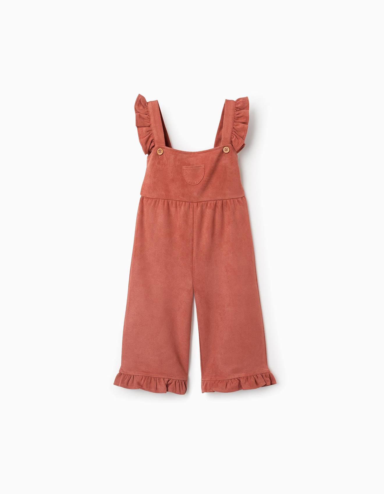 Salopette Jambe Large Avec Volants Marron 33$