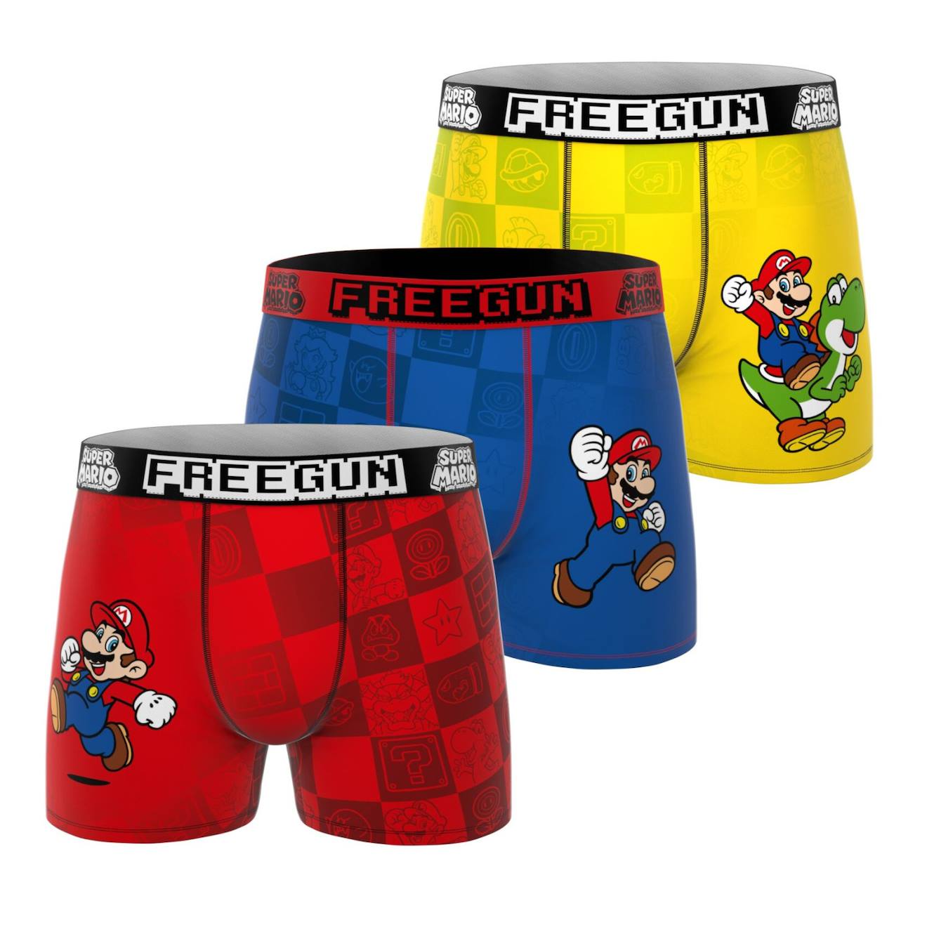Lot De 3 Boxers Junior Garon Super Mario Bros Rougebleujaunevert 27$
