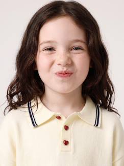 Pull polo fille manches longues  - vertbaudet enfant