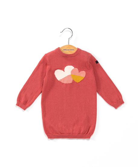 Robe manches longues 100% coton bébé fille Rose 1 - vertbaudet enfant 