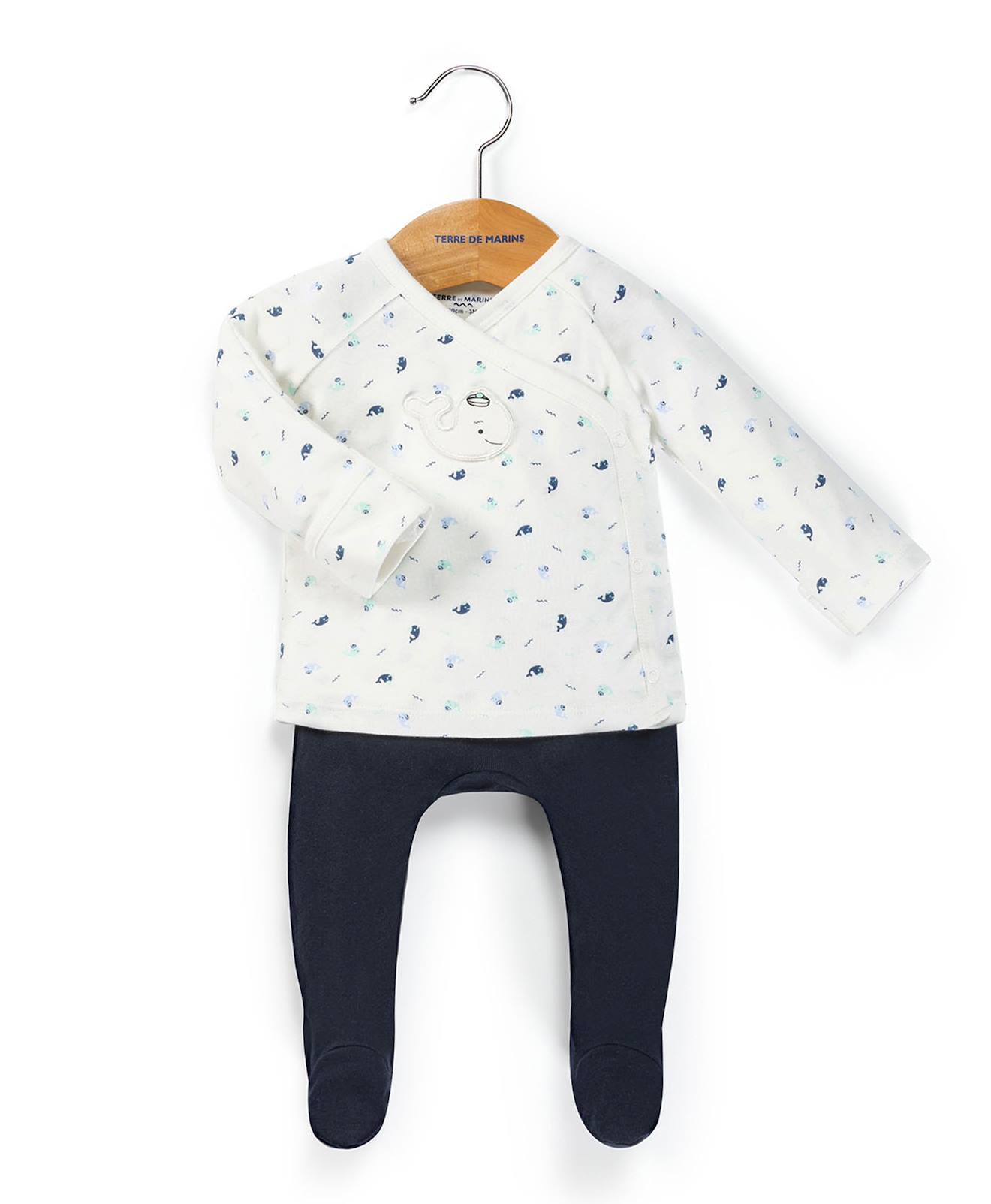 Ensemble Pantalon Haut 100 Coton Bb Garon Imprime Bleu 30$