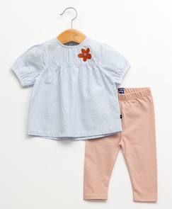 -Ensemble tunique + leggings 100% coton bébé fille
