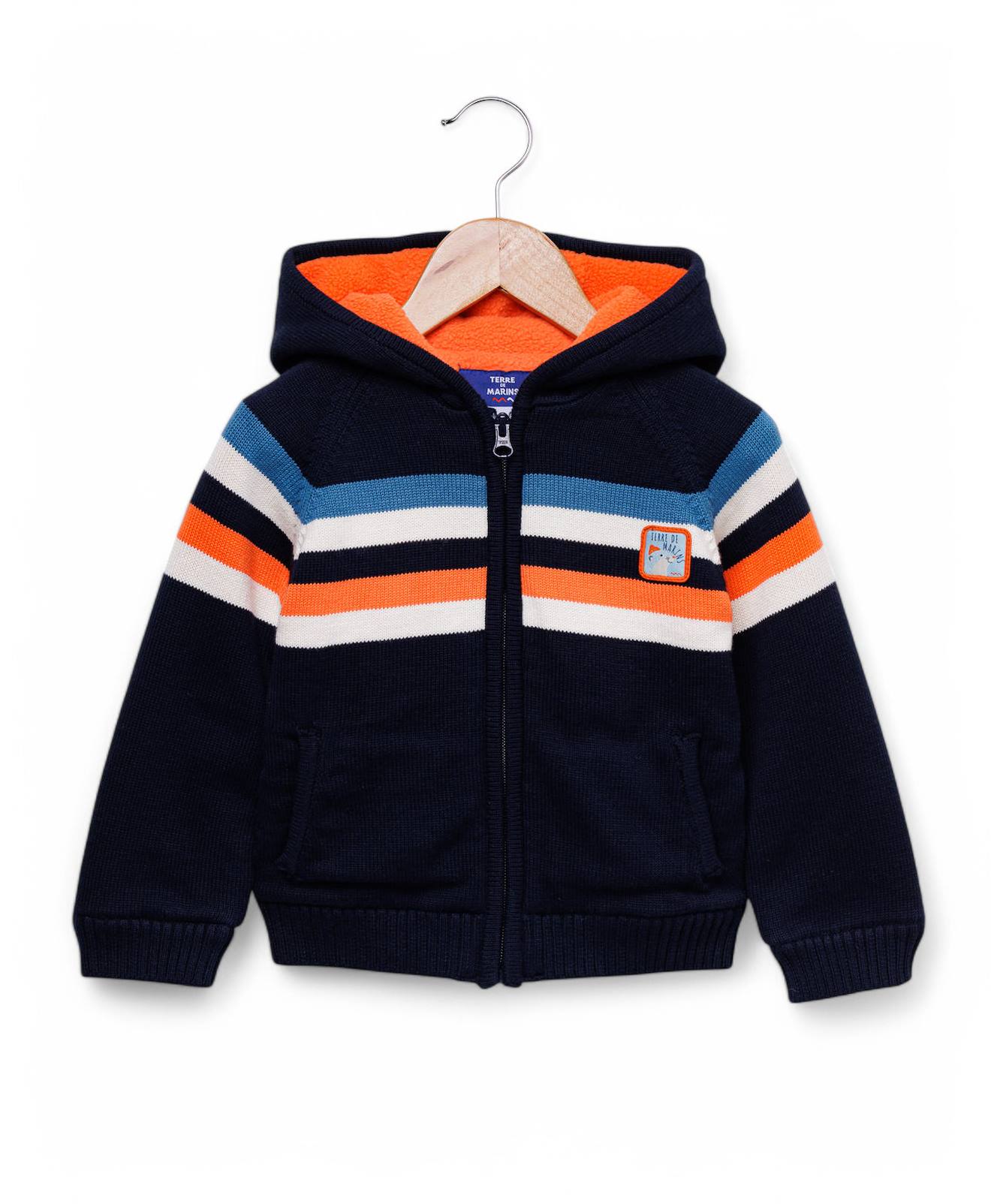 Veste Tricot À Capuche Garçon Bleu Navy