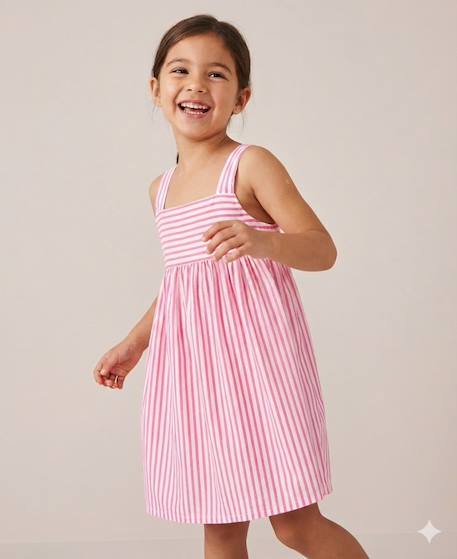 Fille-Robe sans manches 100% coton fille