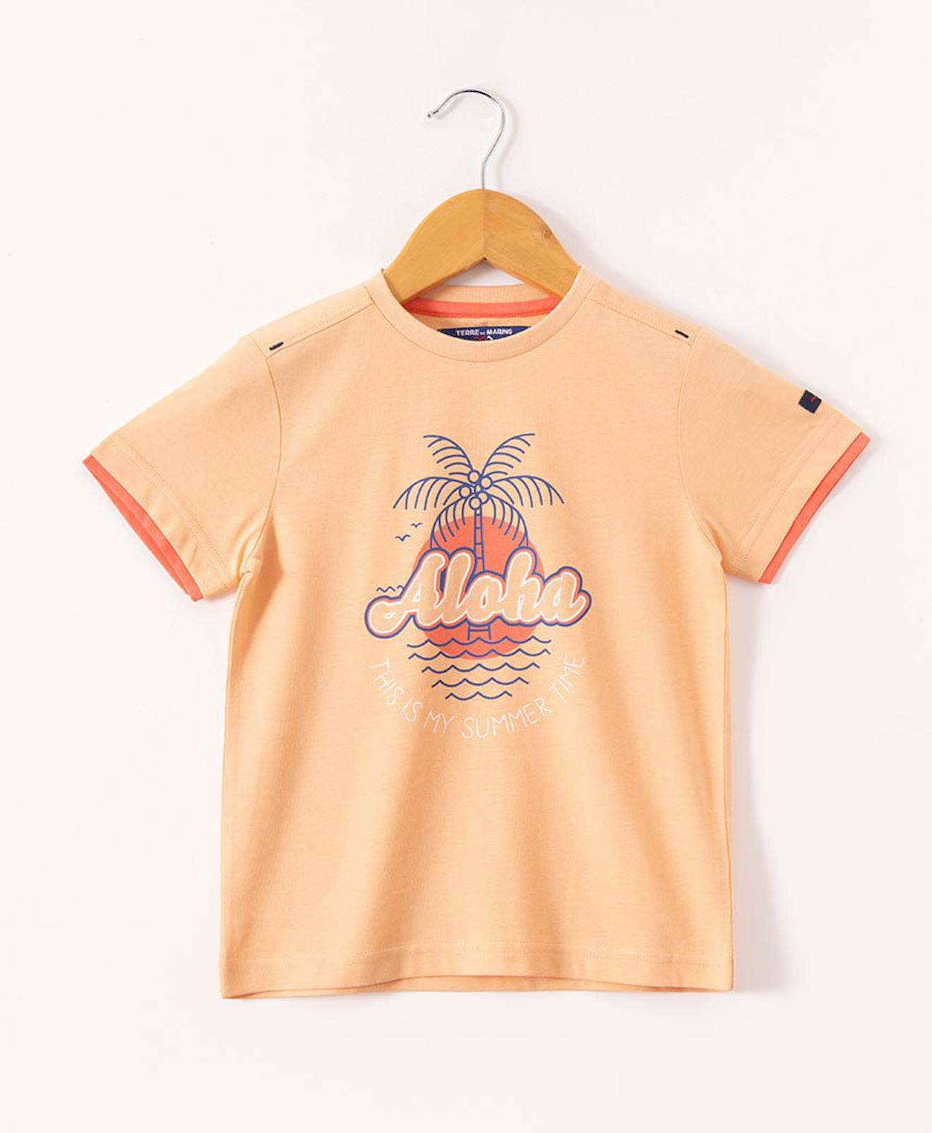 T-shirt Manches Courtes 100 Coton Garon Orange 14$