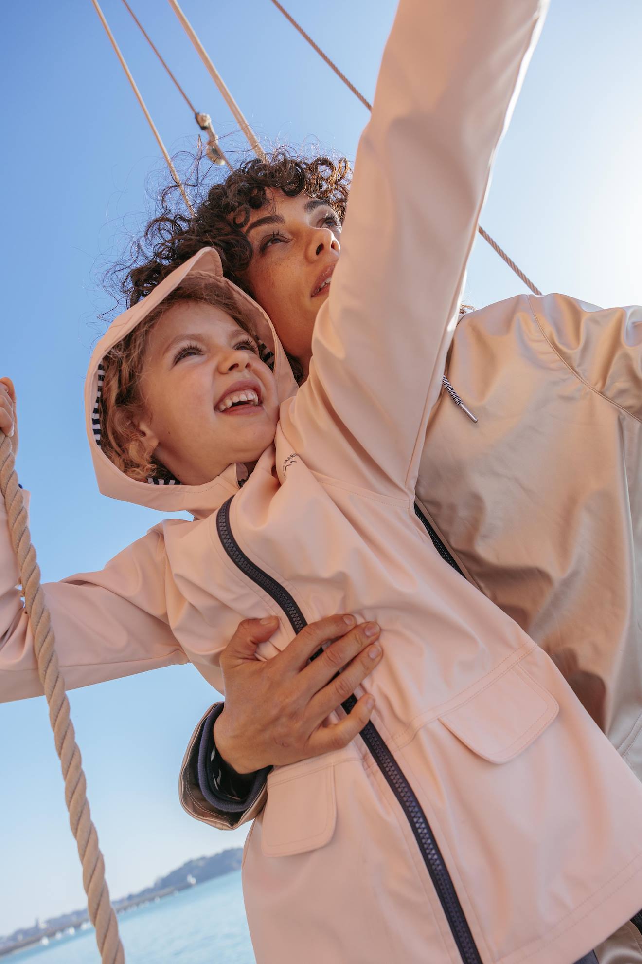 Ciré Imperméable À Capuche Fille Rose Poudre