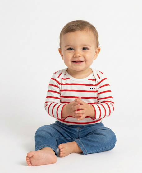 Bébé-T-shirt, sous-pull-Mariniere manches longues 100% coton bébé fille