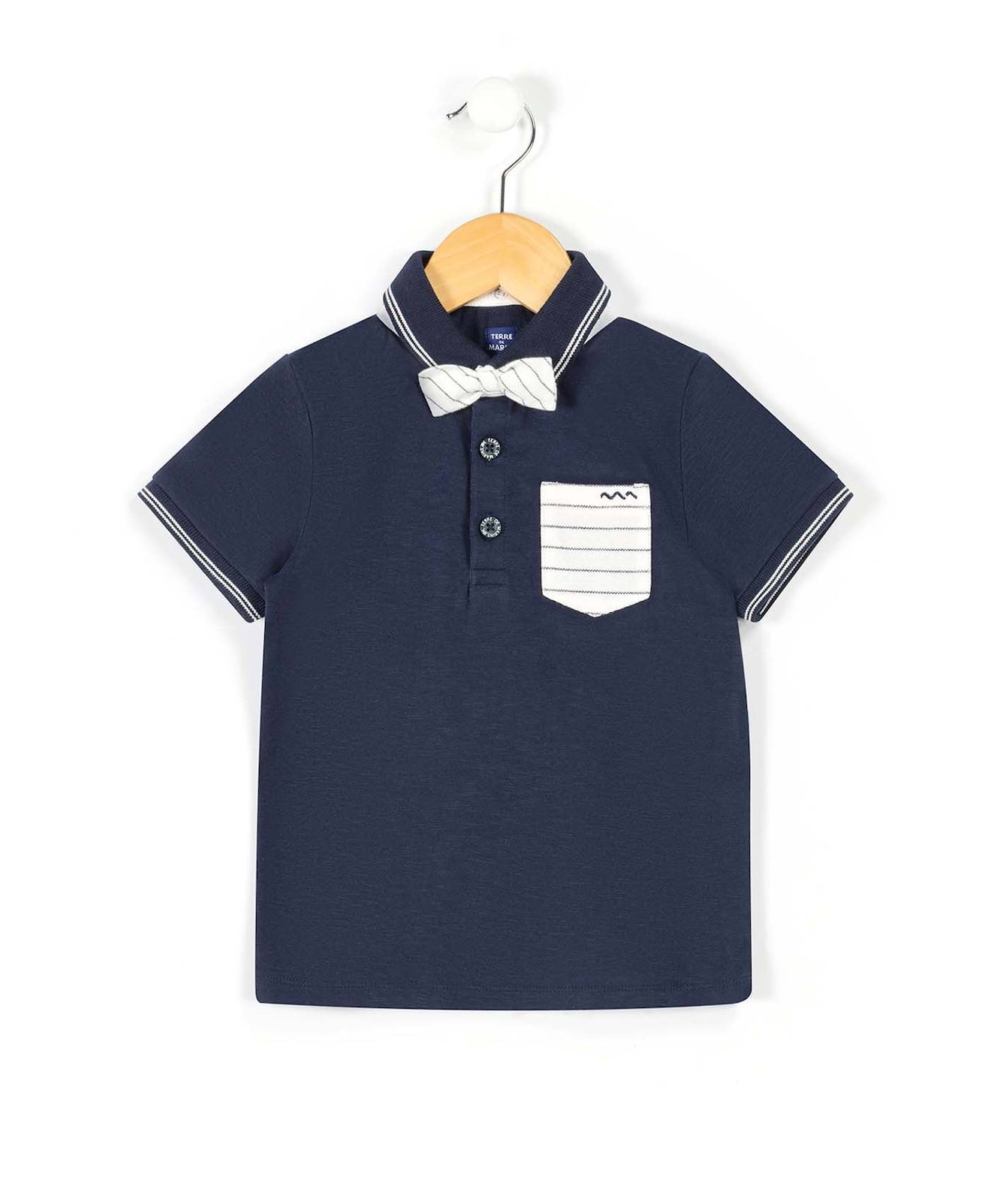 Polo Manches Courtes 100 Coton Garon Bleu Indigo 20$