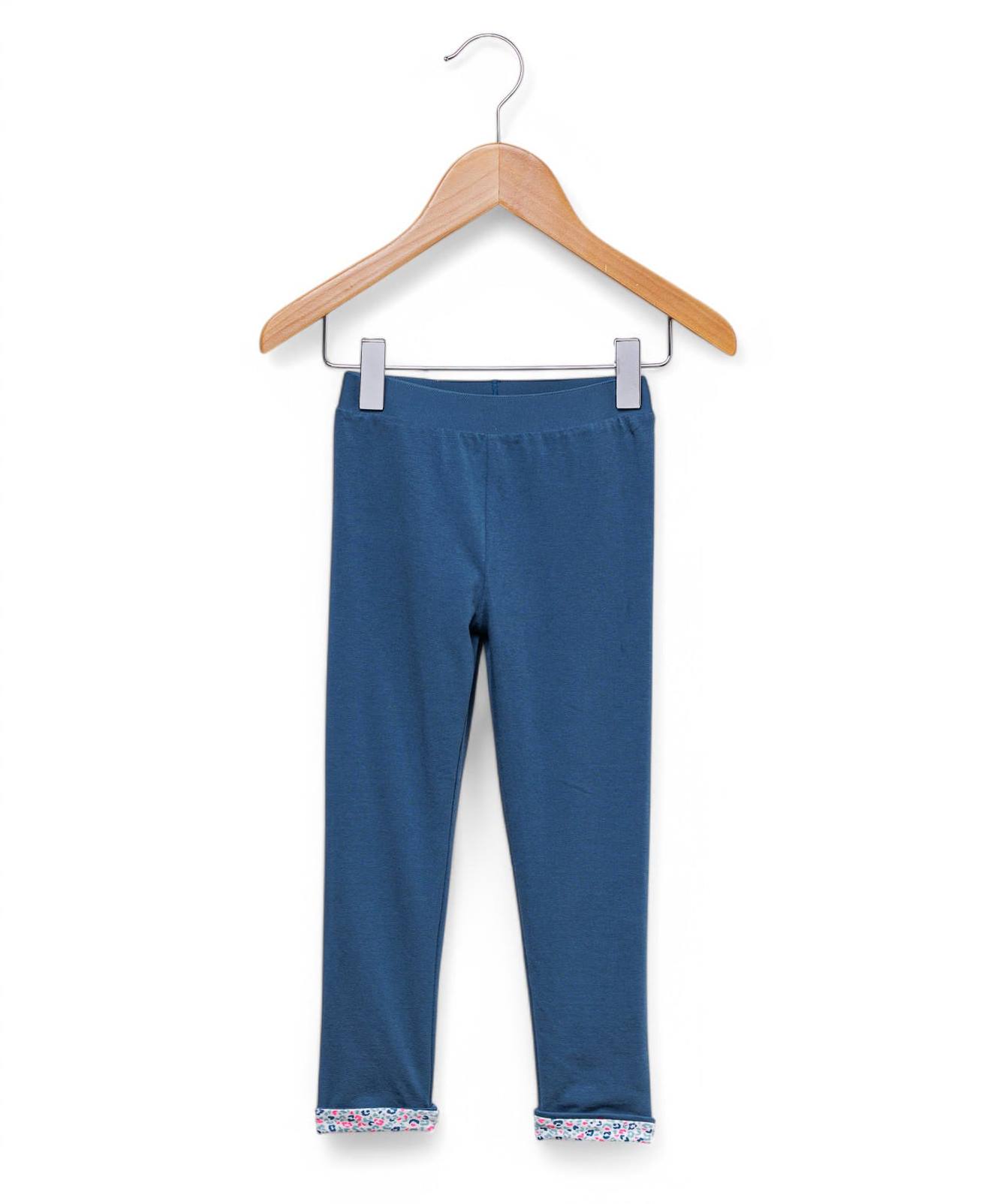 Legging Long Réversible Fille Bleu