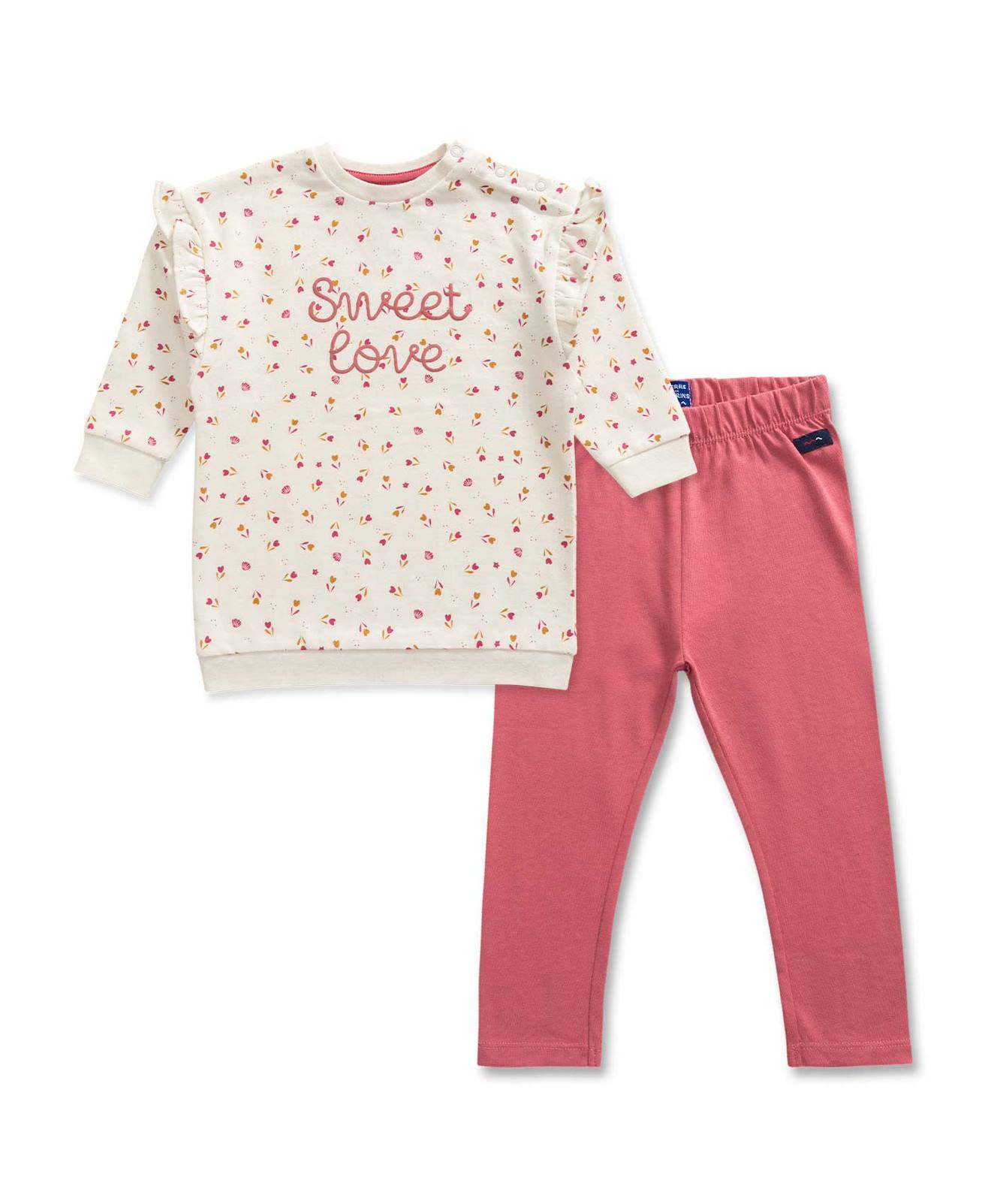 Ensemble Robe Bas 100 Coton Bb Fille Imprime Fond Grege 30$