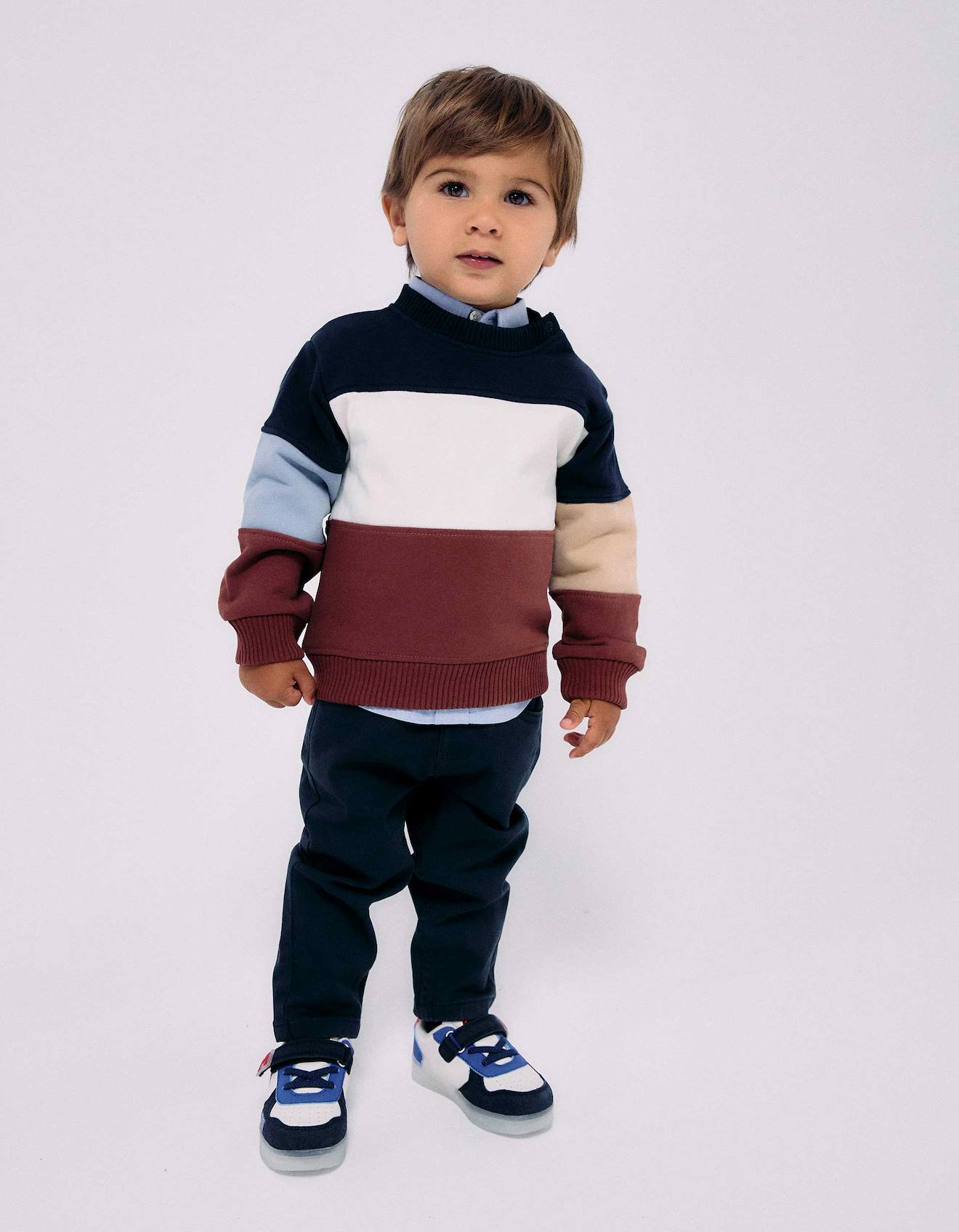 Sweat En Coton Avec Bloc De Couleurs Marron 26$