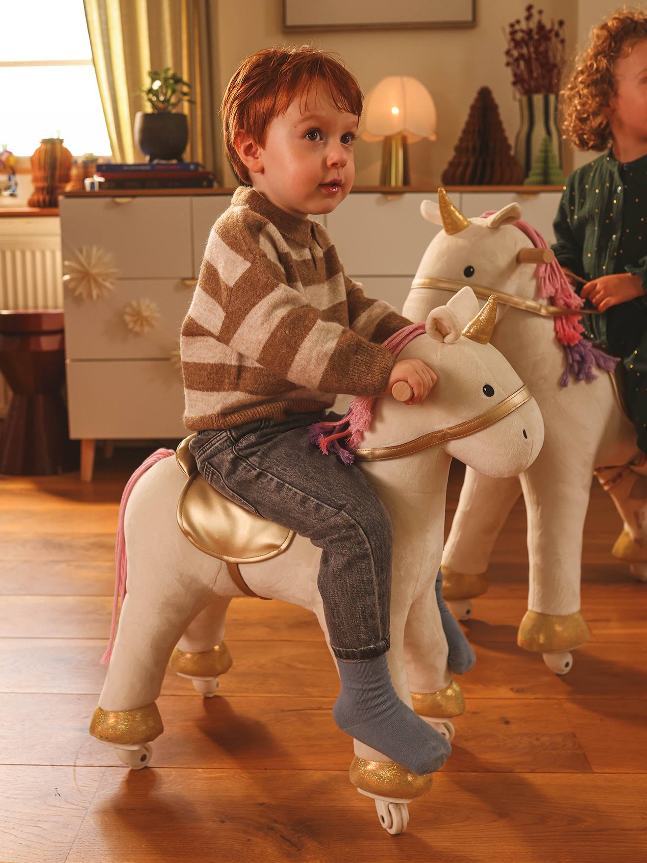 Licorne à roulettes en bois FSC® petite licorne