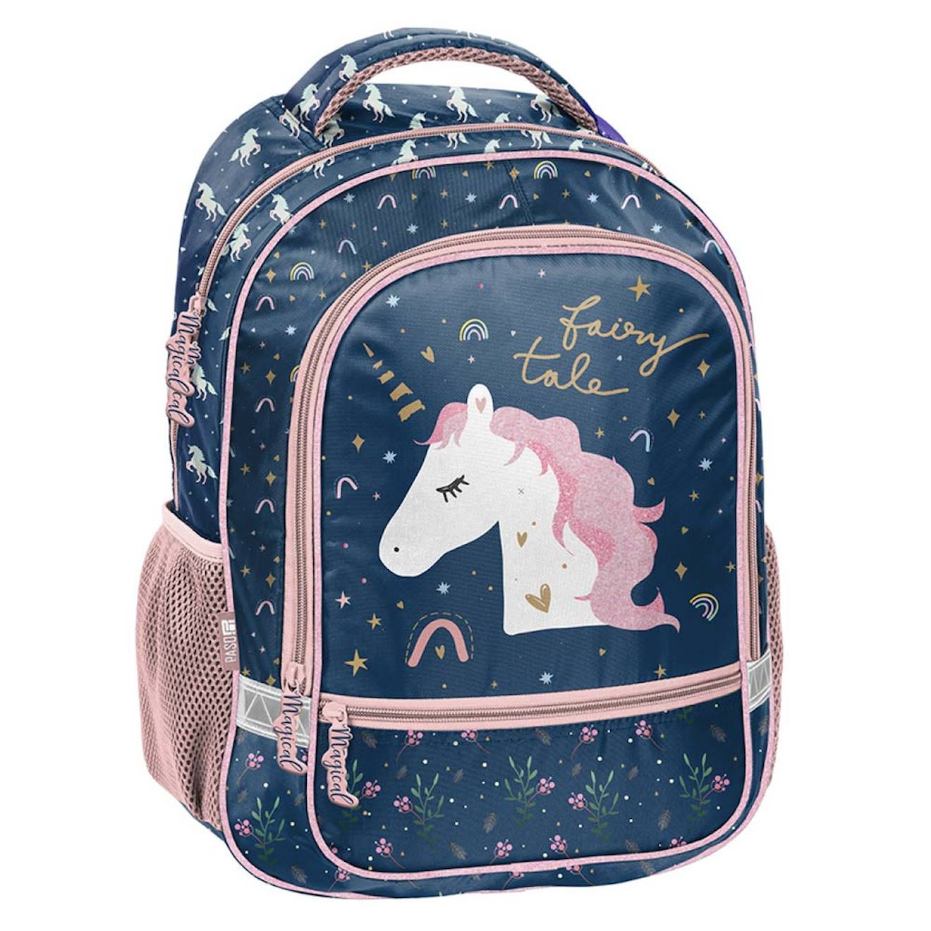 Sac À Dos Scolaire Fille Motif Licorne Imperméable Bleu Licorne