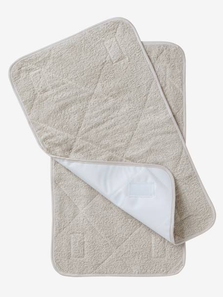 Vertbaudet - Lot 2 serviettes de rechange matelas à langer gris taupe