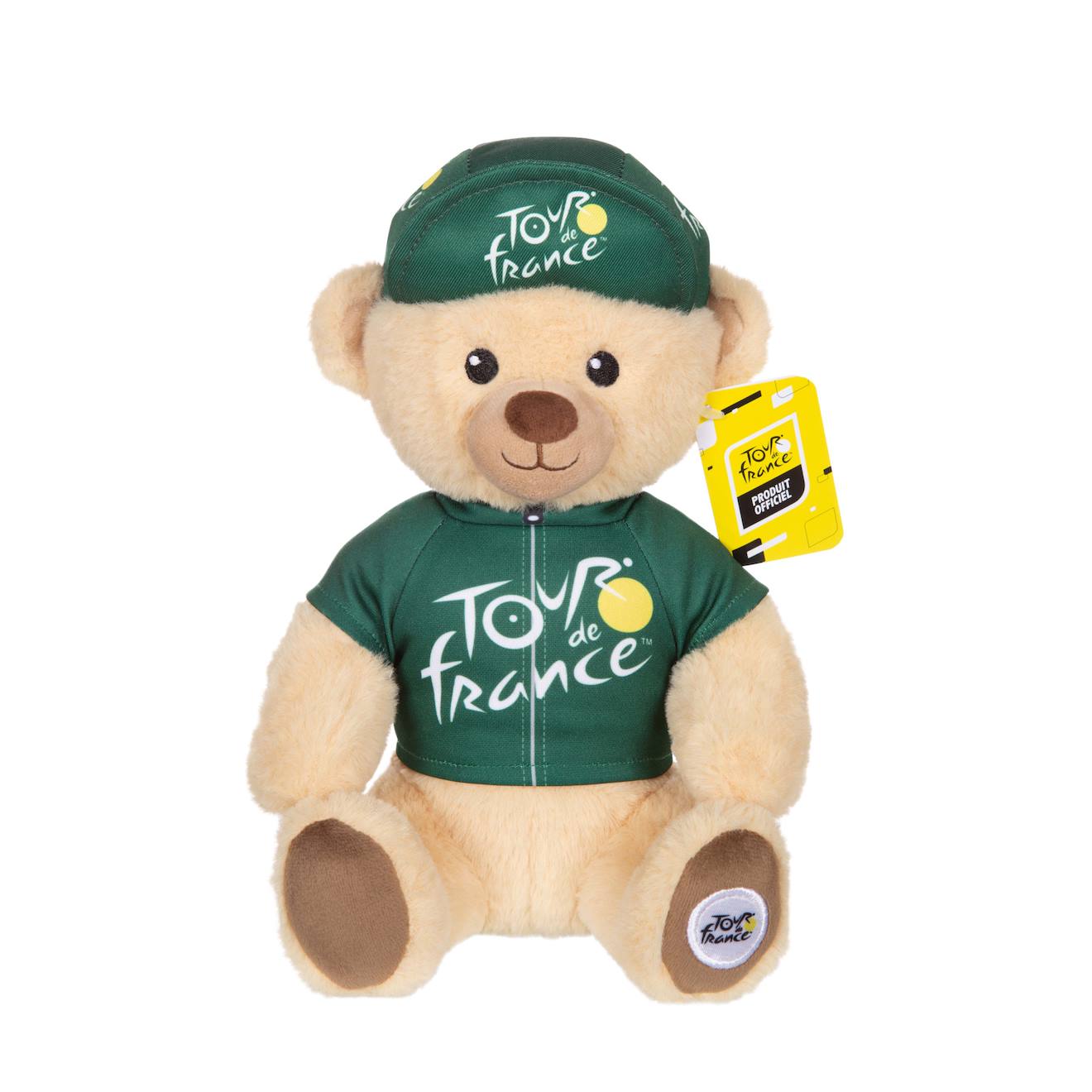 Peluche - Peluche Officielle Ours Tour De France - Maillot Et Casquette Sprinteur Vert - 24 Cm Jaune