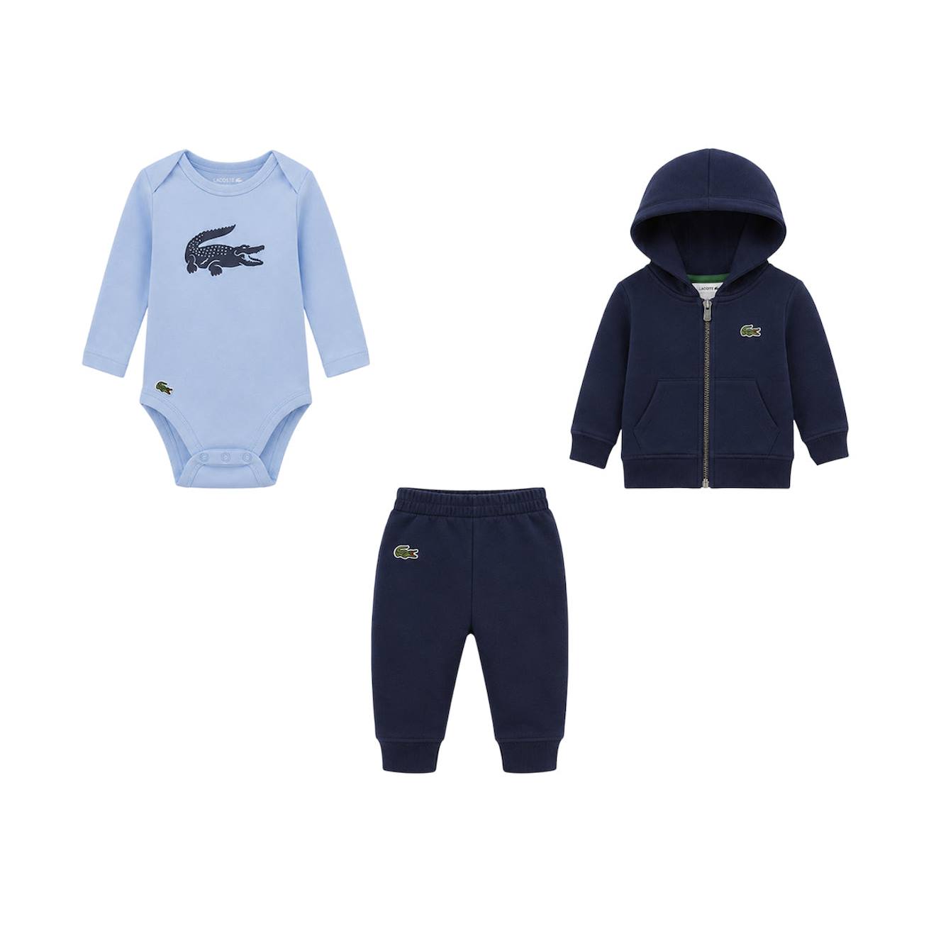 Ensemble De Survêtement Bébé En Coton Bleu Marine, Bleu Ciel