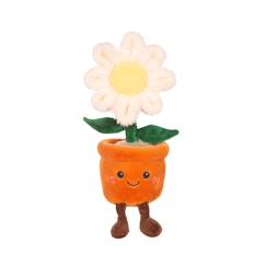 Peluche - peluche fleur marguerite avec pot orange – mimi flowers – 24 cm  - vertbaudet enfant