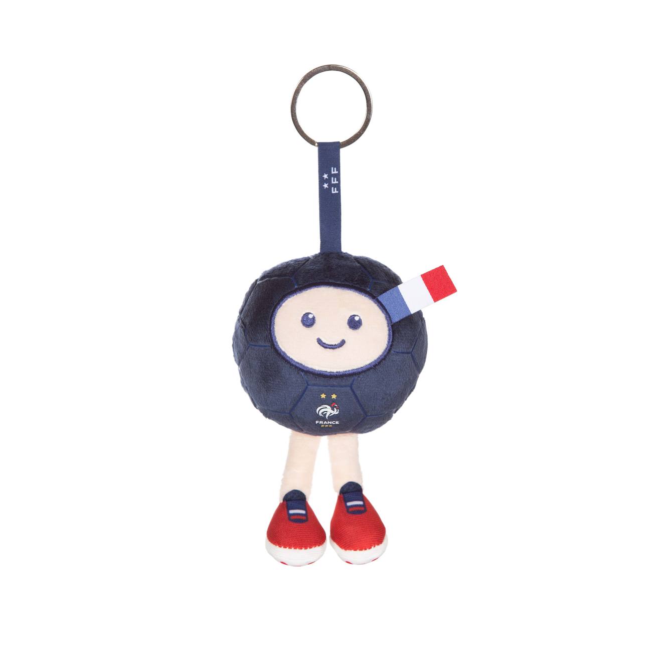 Peluche Officielle Porte-clés Ballon Fff - Fédération Française De Football 10cm Blanc