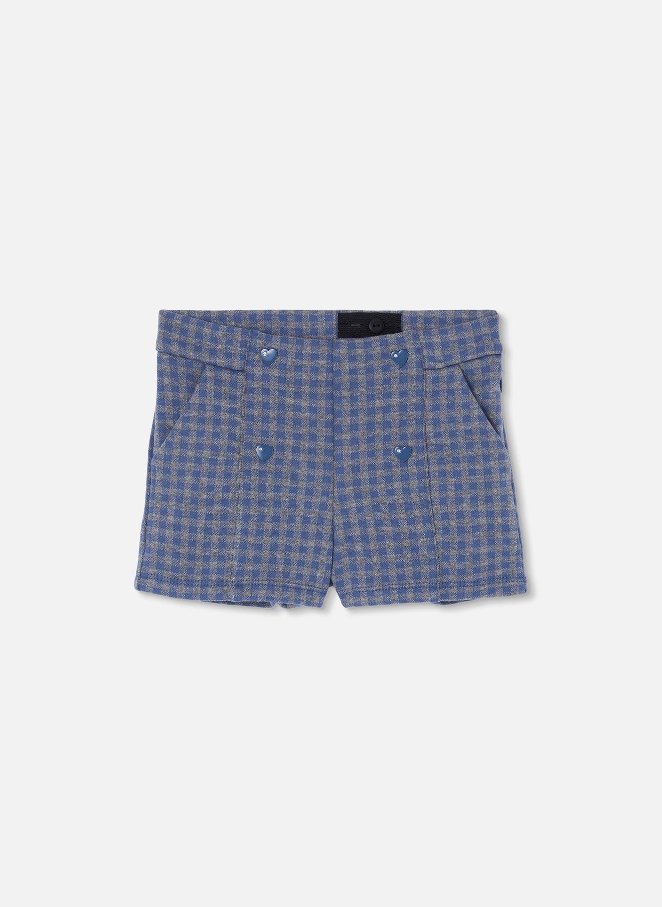 Shorts En Maille À Carreaux Avec Cœurs Multicolore