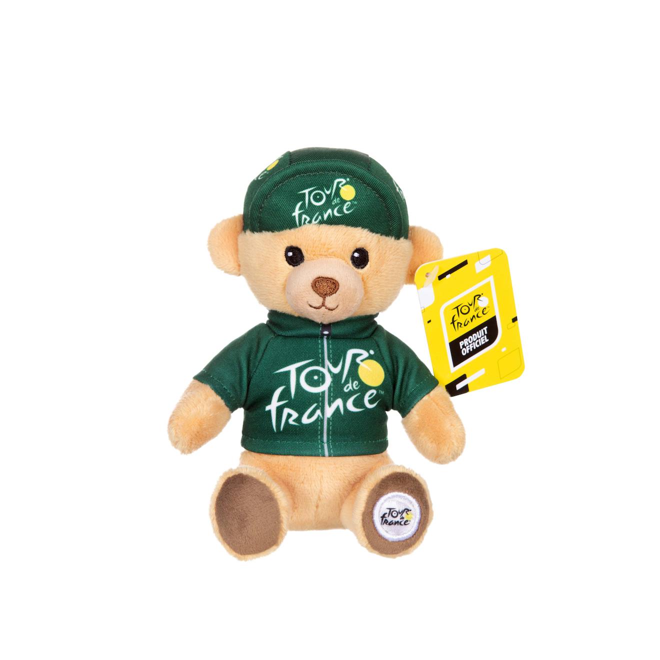 Peluche - Peluche Officielle Ours Tour De France - Maillot Et Casquette Sprinteur Vert - 15 Cm Blanc
