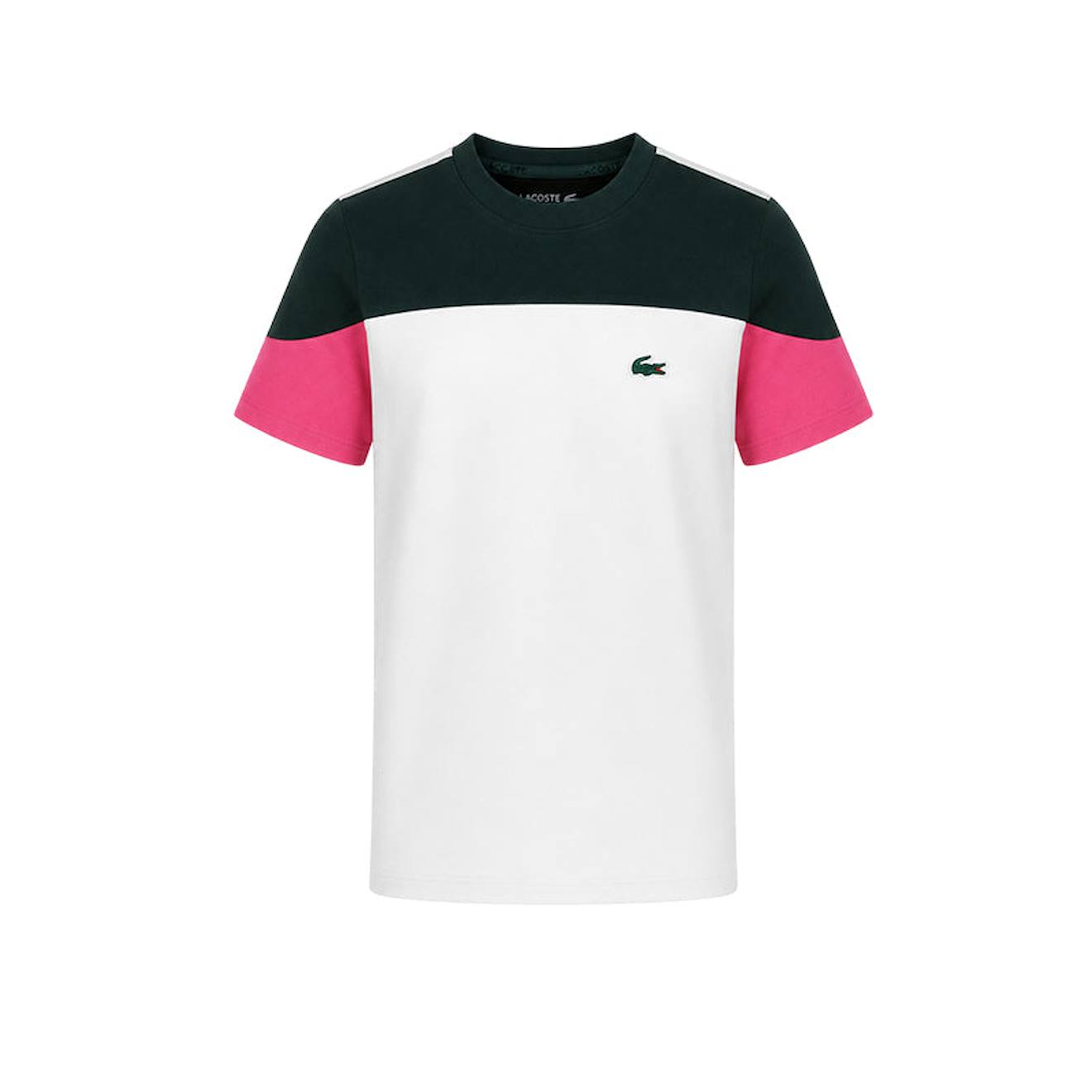 Tee-shirt Garçon En Coton Farine, Vert Foncé, Fuchsia