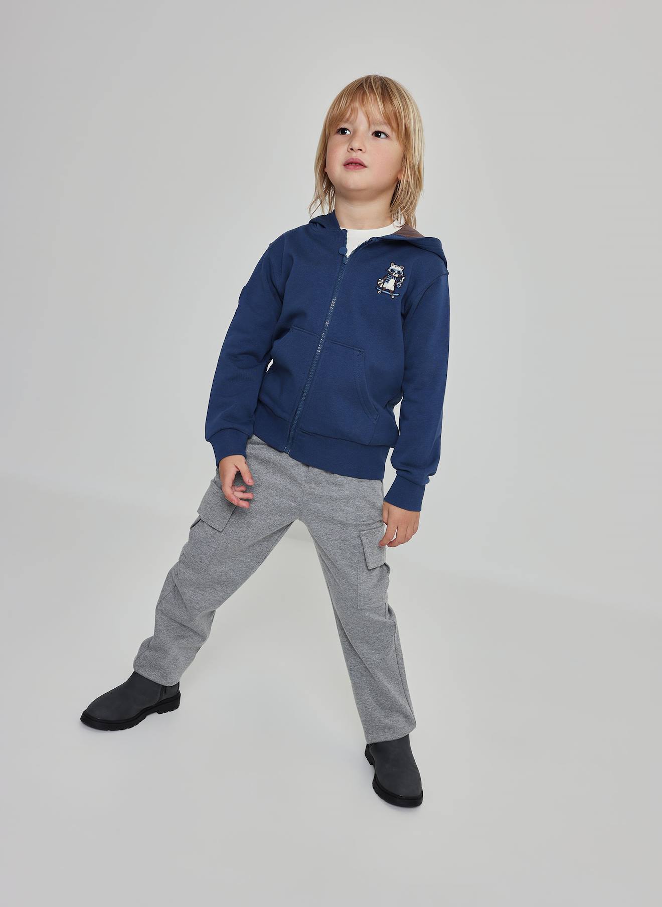 Pantalon Cargo Garçon Gris