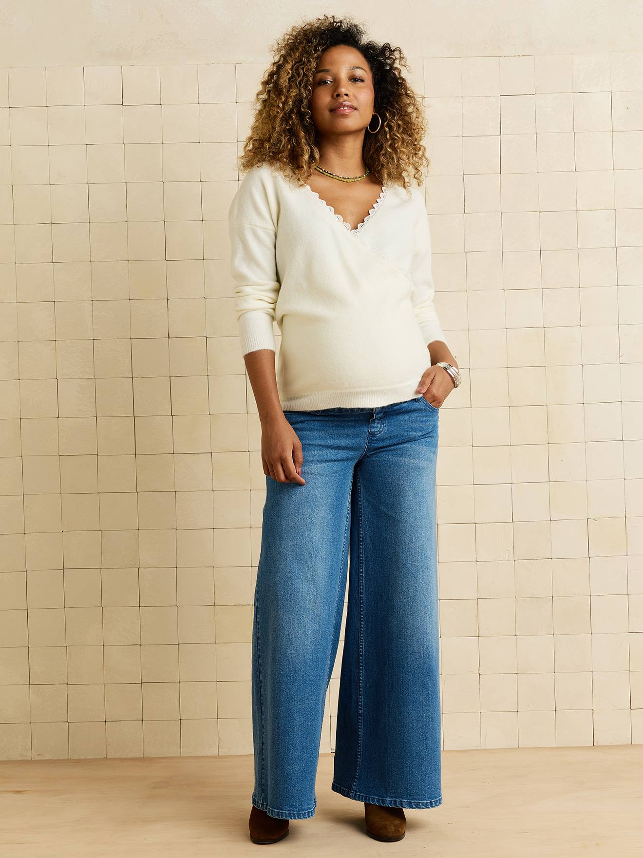 Pull devant/dos grossesse et allaitement blanc Pull devant/dos grossesse et allaitement blanc