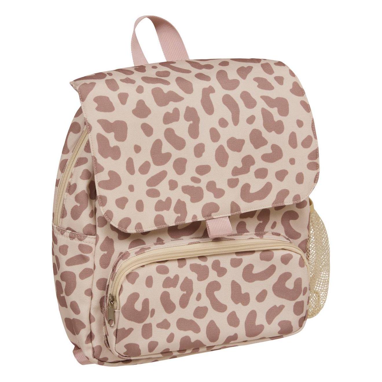 Sac À Dos Enfant Basco Avec Pochette Isolante 6l Motif Félin Beige