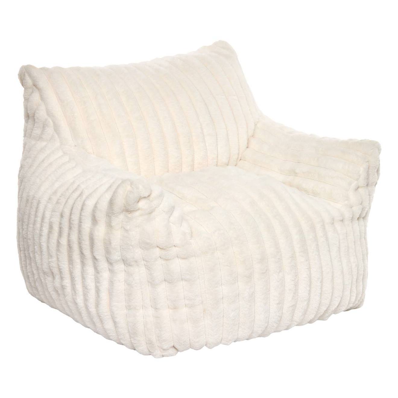 Fauteuil Côtelé Compressé - Muzi Blanc