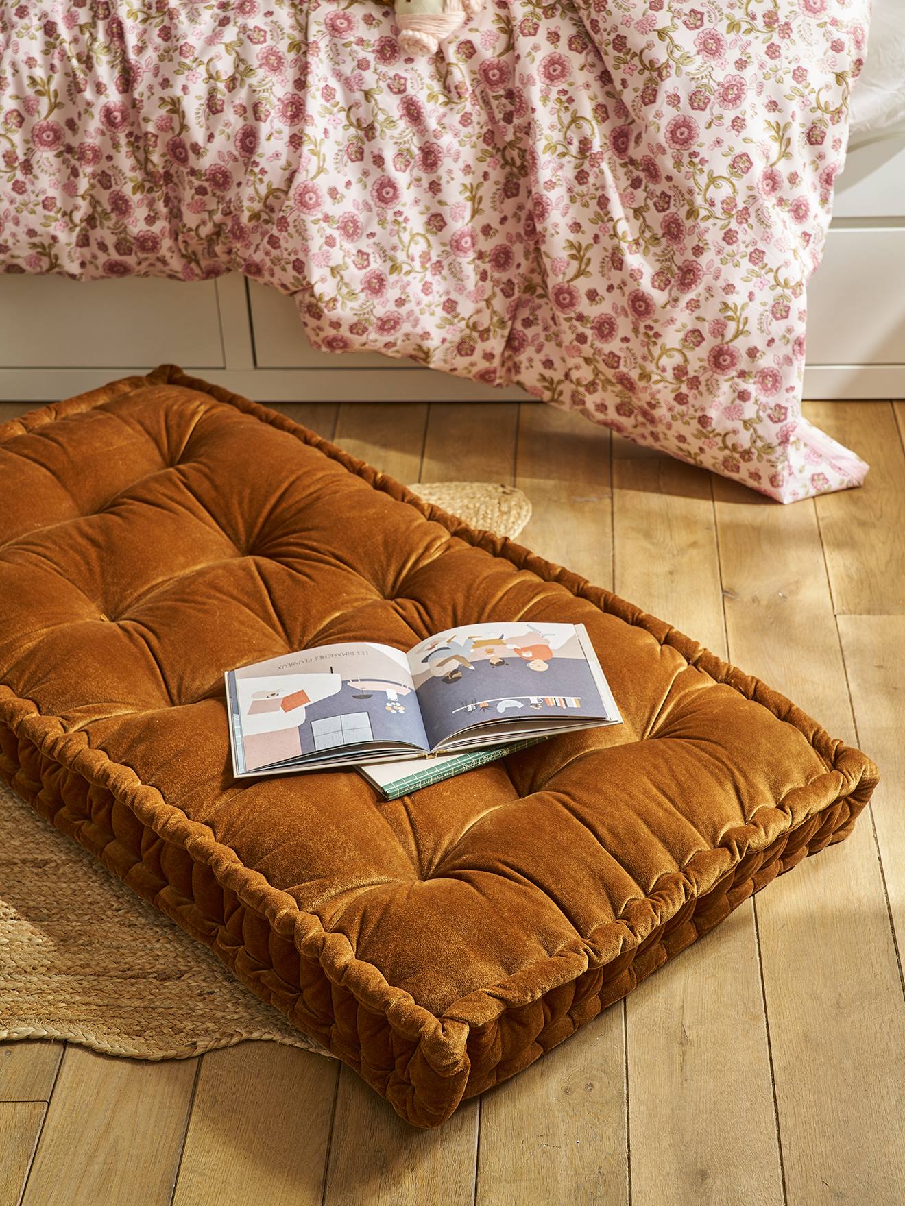 Matelas de sol en velours 60 x 120 cm caramel Matelas de sol en velours 60 x 120 cm caramel