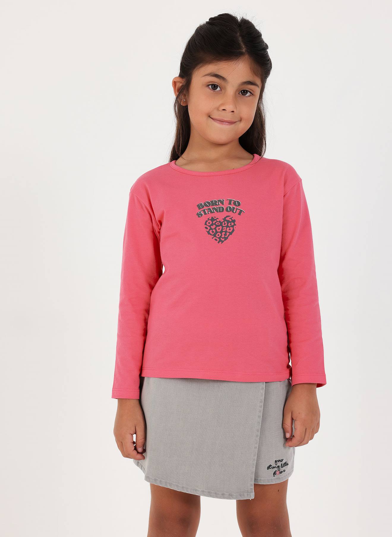 Jupe-short Fille Denim Avec Broderie Gris Jupe-short Fille Denim Avec Broderie Gris