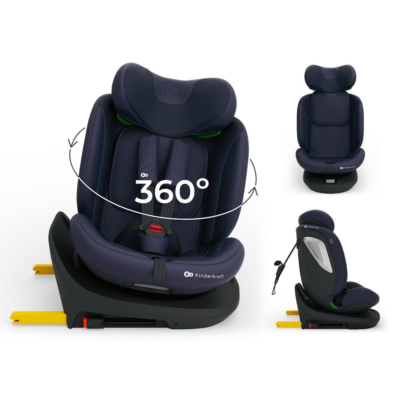 Siège Auto I-grow 2 Plus, I-size 4-en-1 40-150 Cm Pivotant 360°, Isofix, Top Tether, Dos Et Face Route, Protection Latérale, Inclinable, Ventilation, Évolutif 0-12 Ans Bleu