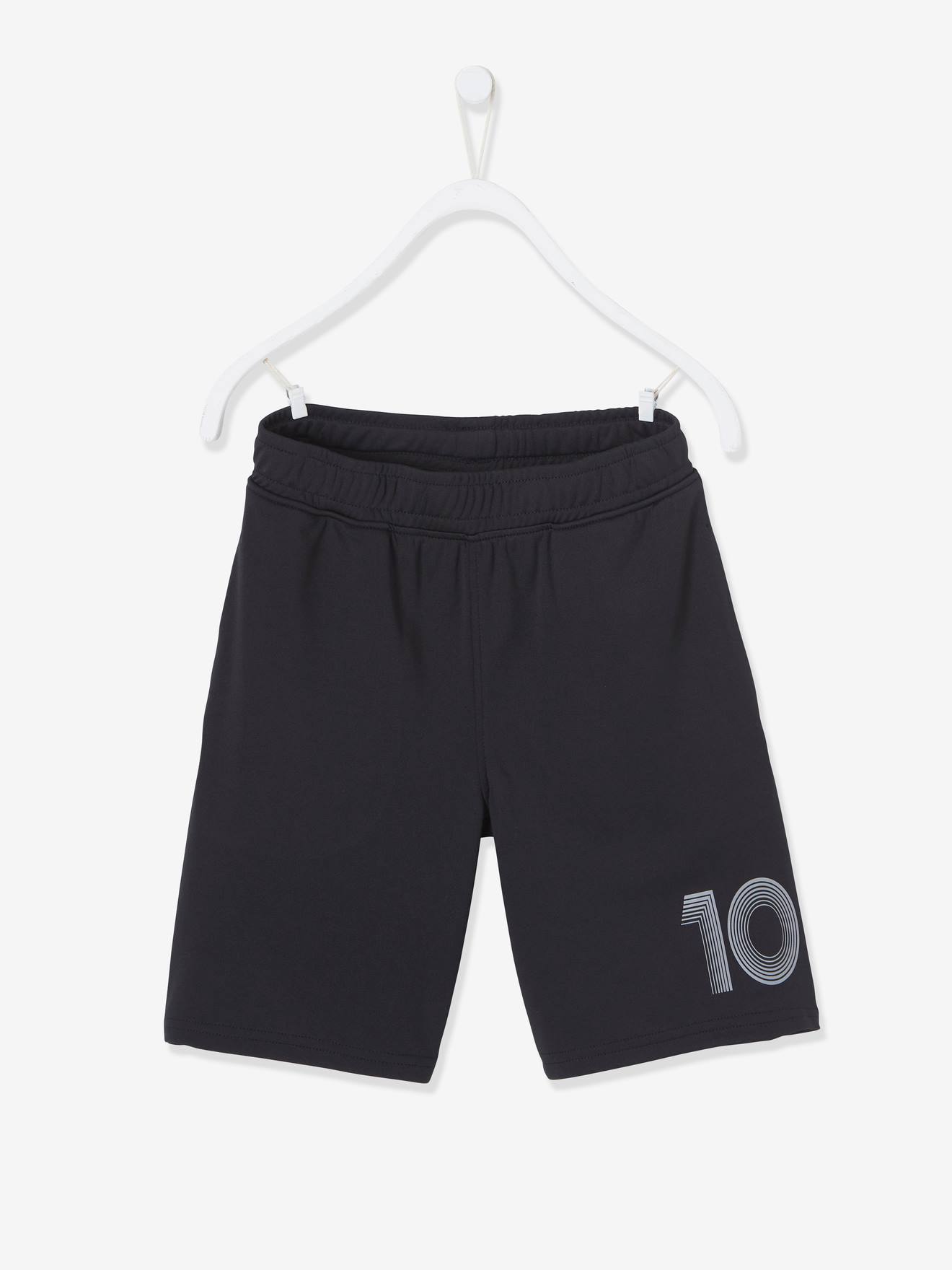 Short sport garçon matière technique Numéro 10 noir