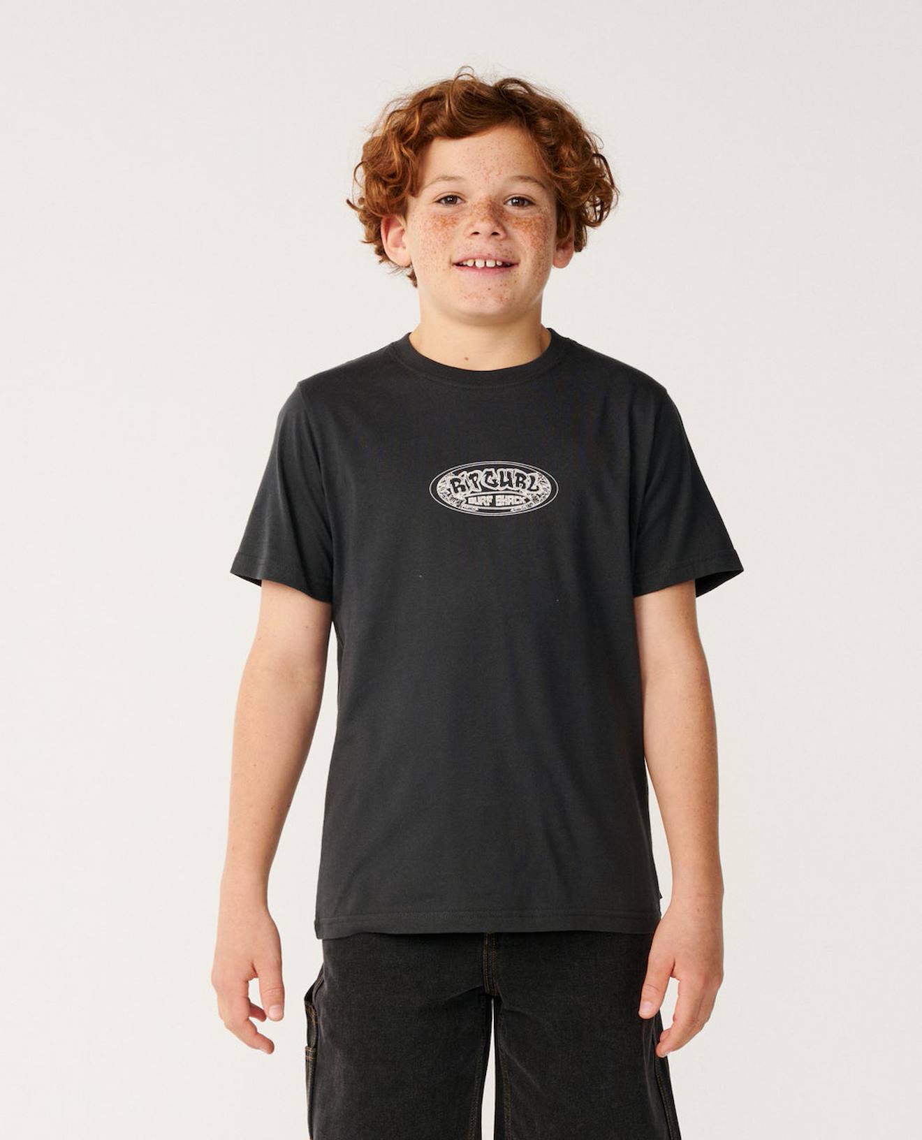 T-shirt Garçon Surf Shack Art Washed Black